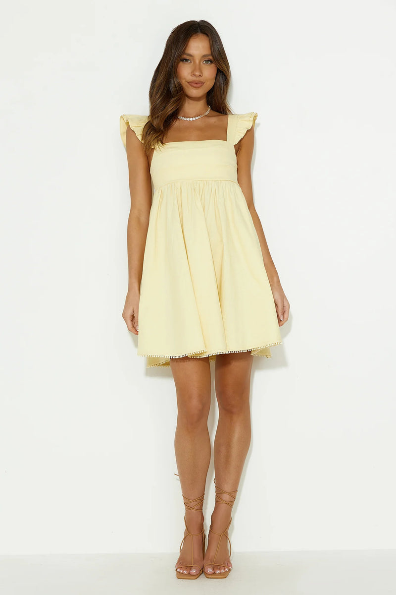 Ready for Brunch Mini Dress Yellow