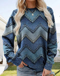 Lara® | Women's denim sweater with long sleeves