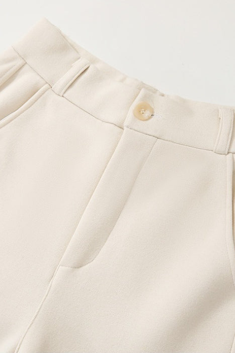 Fleece Lined Wool Blend Knit Pants