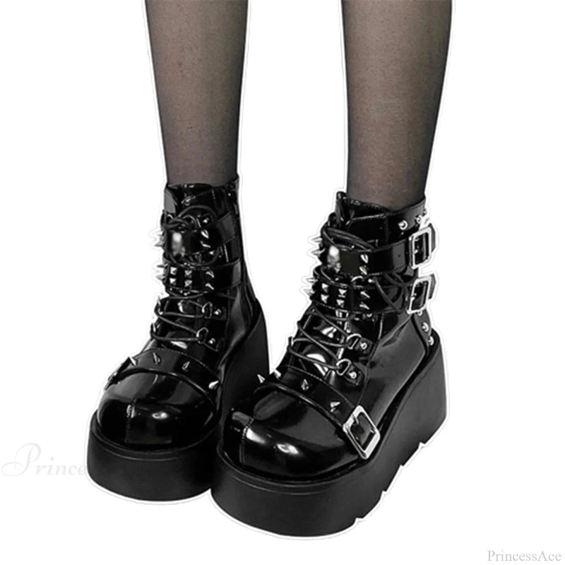 Dark Fox Platform Gothic Fight Boot