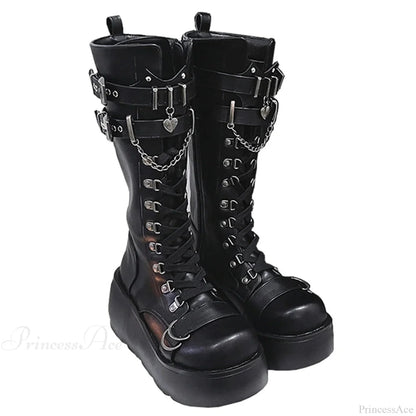 Dark Fox Platform Gothic Fight Boot