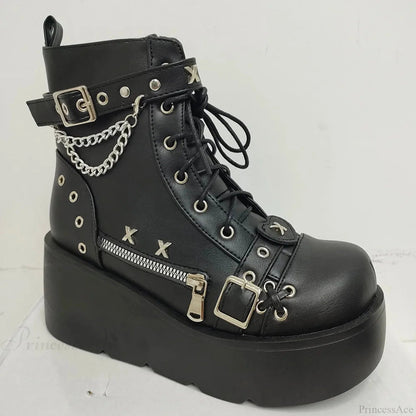 Dark Fox Platform Gothic Fight Boot