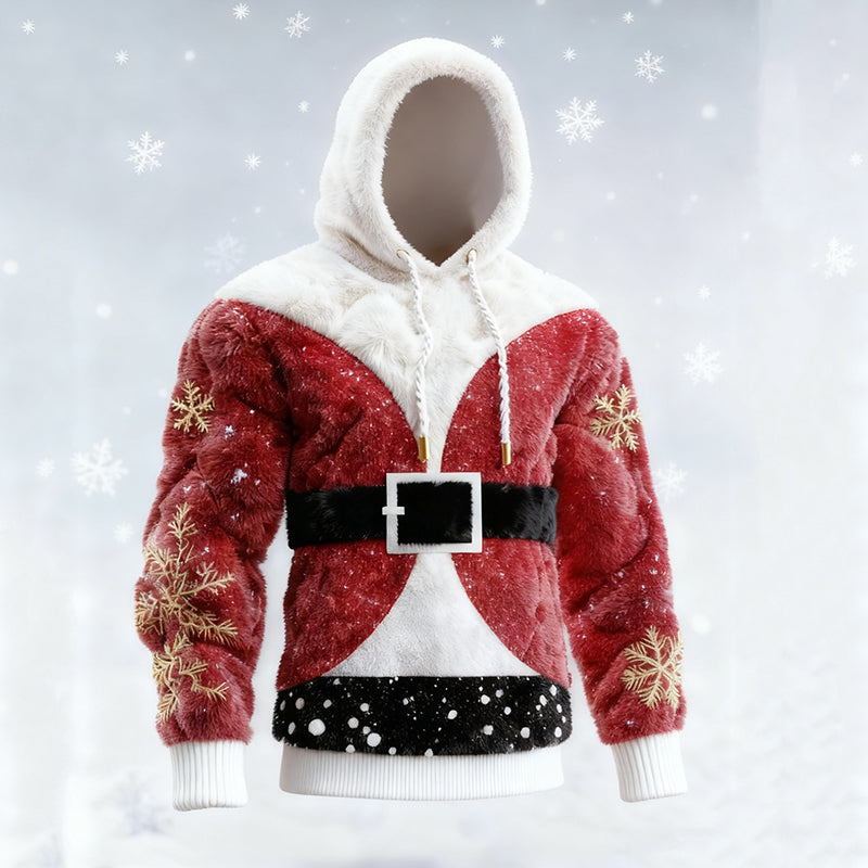 Comstylish Men's Color Blocked Santa Claus Cosplay Ugly Sweater