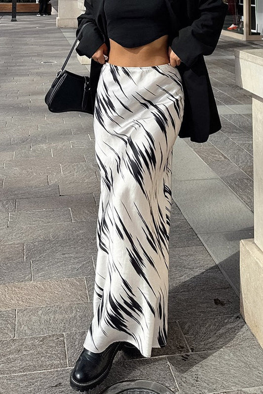Satin Fishtail Bodycon Skirt