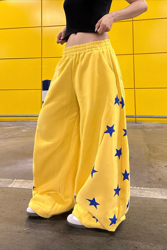 Colorblock Star Printed Sporty Pants