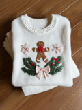 Christmas Elements Women's Round Neck Knit Sweater artswardrobe