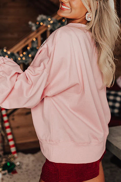 Christmas Claus Sequined Loose Sweatshirt