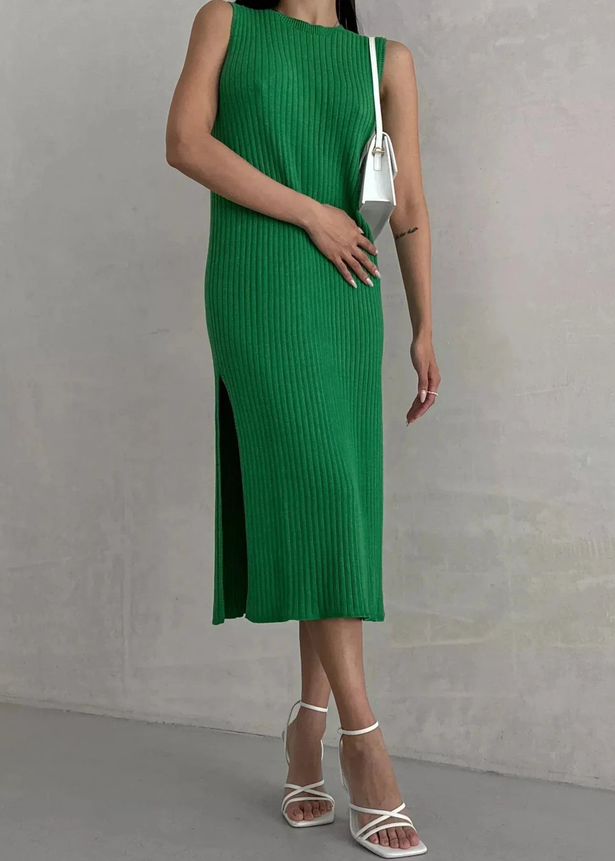 Sleeveless Ribbed Maxi Dress