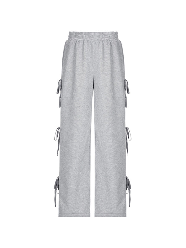 Grey Street Side Bow Tie Sweatpants