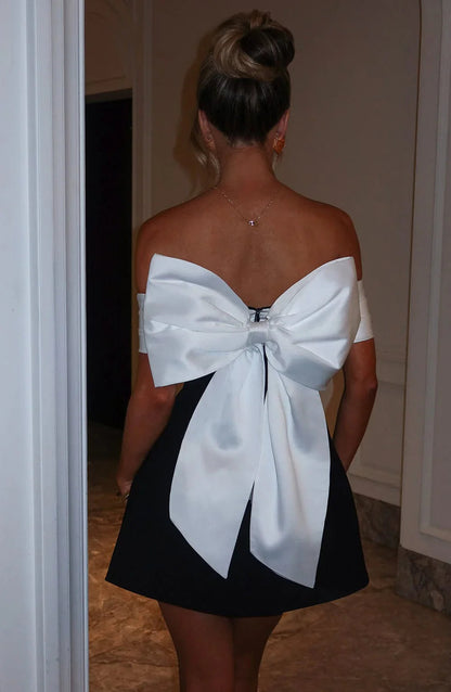 Backless Bow Mini Dress 35