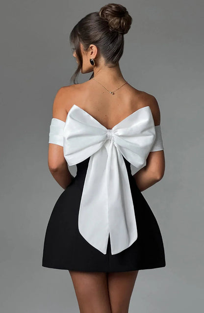 Backless Bow Mini Dress 35