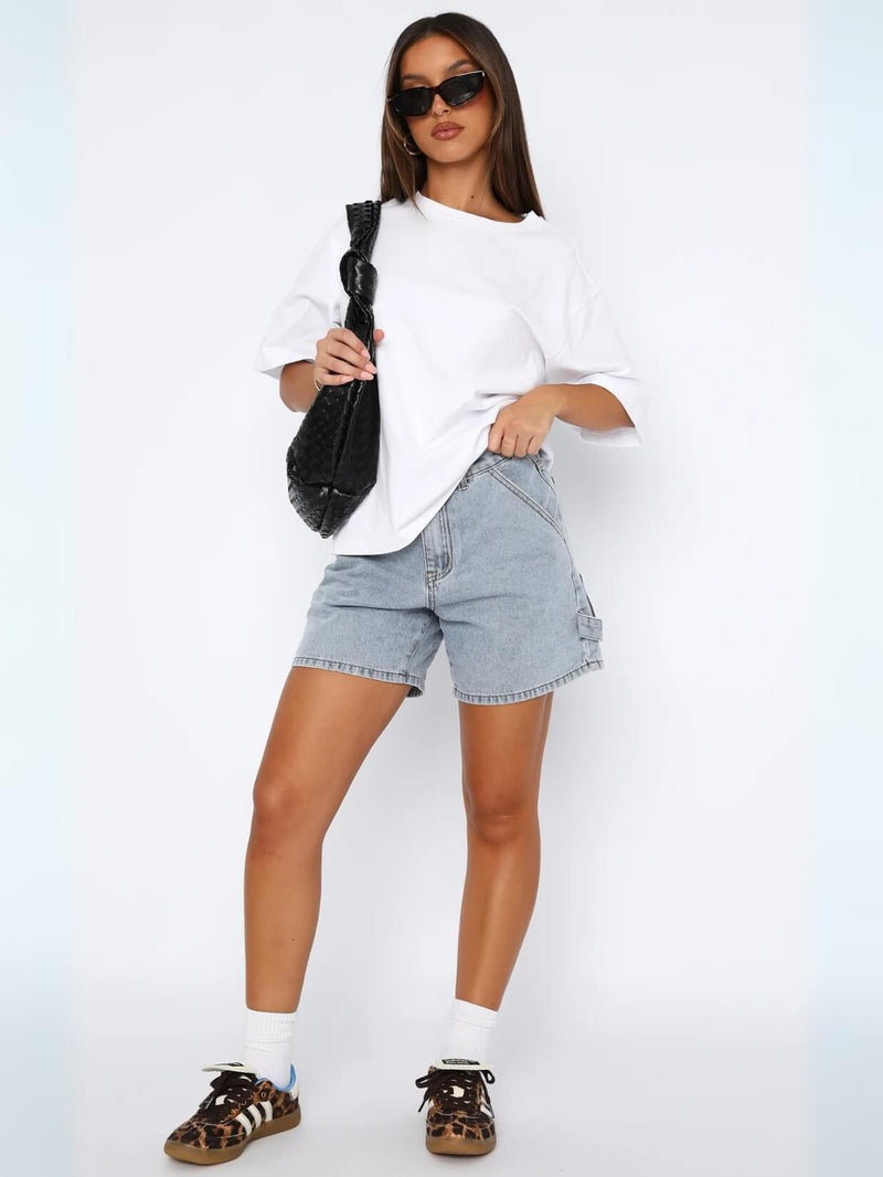 Indio Denim Dad Shorts - Denim