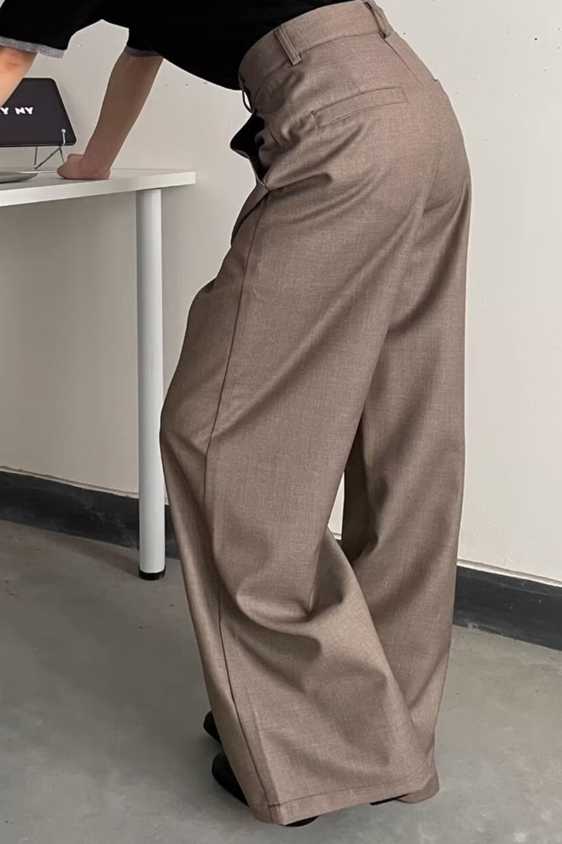 Double Breasted Relaxed Wide Leg Pants