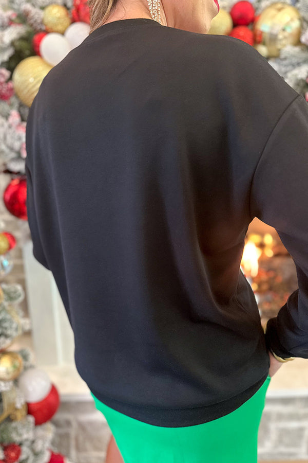 Christmas Tree Sequined Loose Sweatshirt