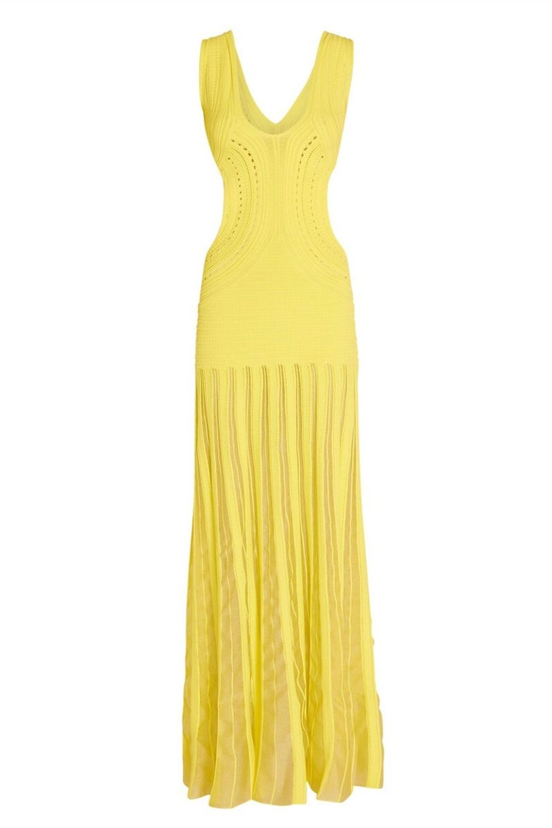 Dinah V-neck Crochet Maxi Dress