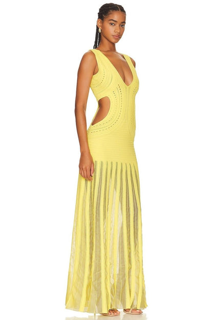 Dinah V-neck Crochet Maxi Dress