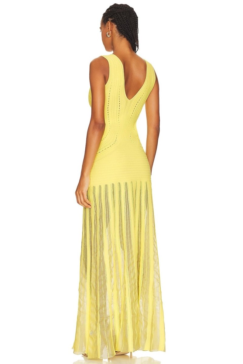 Dinah V-neck Crochet Maxi Dress