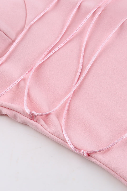 Cup Detail Lace-up Bodycon Maxi Dress
