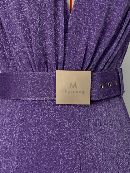 Long Sleeves Wrap Belted Pleated Color Split-side V-neck Evening Dresses Maxi Dresses