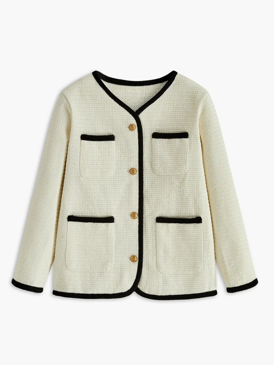 Contrast Binding Pockets Cardigan