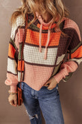 Ester® | Long sleeve drawstring sweater with color block design