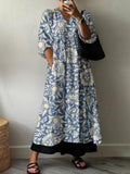 Women's Bohemian Pattern Holiday Floral Pattern Cotton Dress