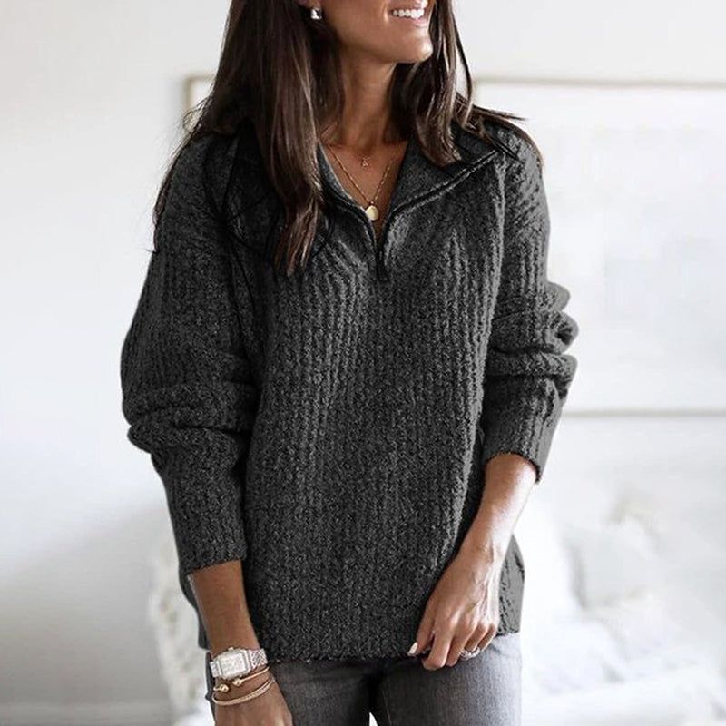Vintage Zip Pullover Long Sleeve Sweater elevenforest