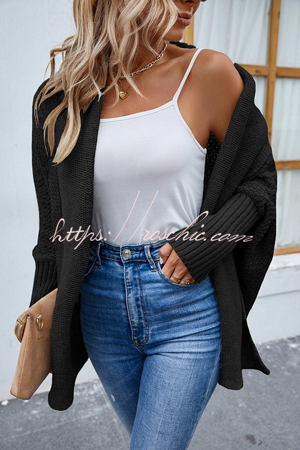 Fidovit Round Neck Dolman Sleeve Cardigan