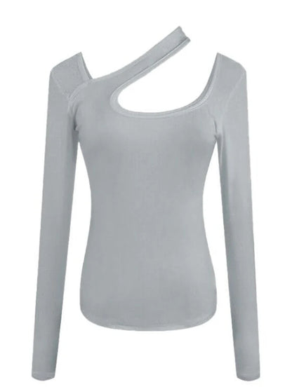 Y2k T-shirt Woman Autumn Skinny Tee Shirt Femme Long Sleeve Halter Clothes Hollow Out Korean Fashon Kpop Tops Tshirt