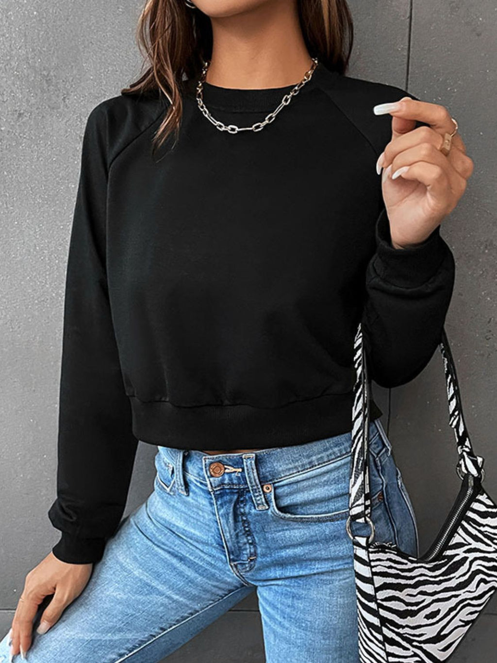 Sierra® | Cozy Crew Neck Cropped Sweater