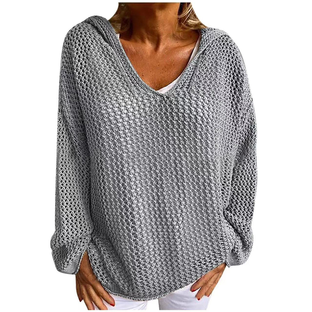 Vintage Hollow Out Comfy Hooded Sweater elevenforest