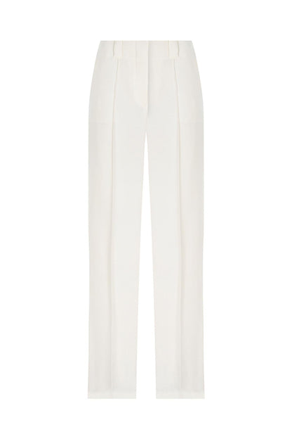 Crossover Slim Fit Sleeveless Vest and High Waisted Wide Leg Pants Set
