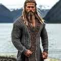 Men's Viking Tribal Celtic Knit Cozy V Neck Sweater artswardrobe