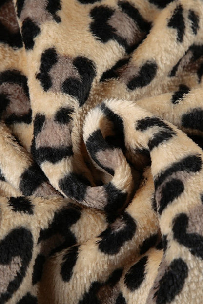 Leopard Plush Crop Coat