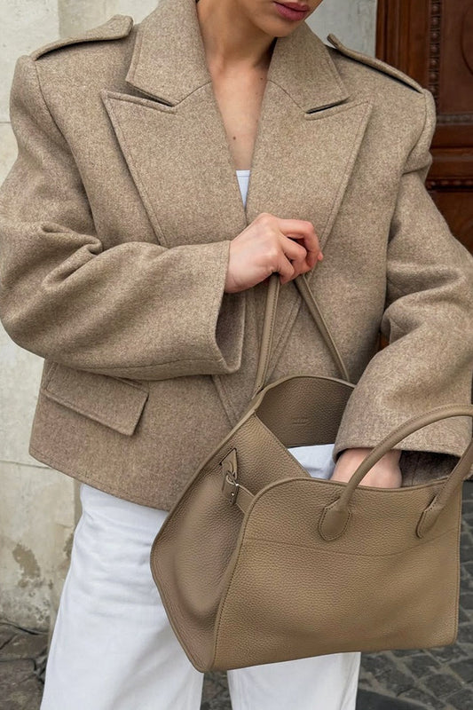 Wool Blazer Wide-collar Short Coat