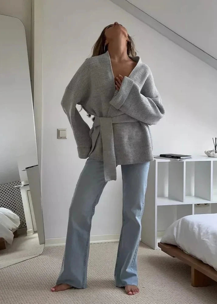 Belted Knit Sweater Coat