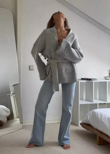 Belted Knit Sweater Coat