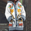Vintage Party Animal Knitted Jacquard Women's Sweater elevenforest