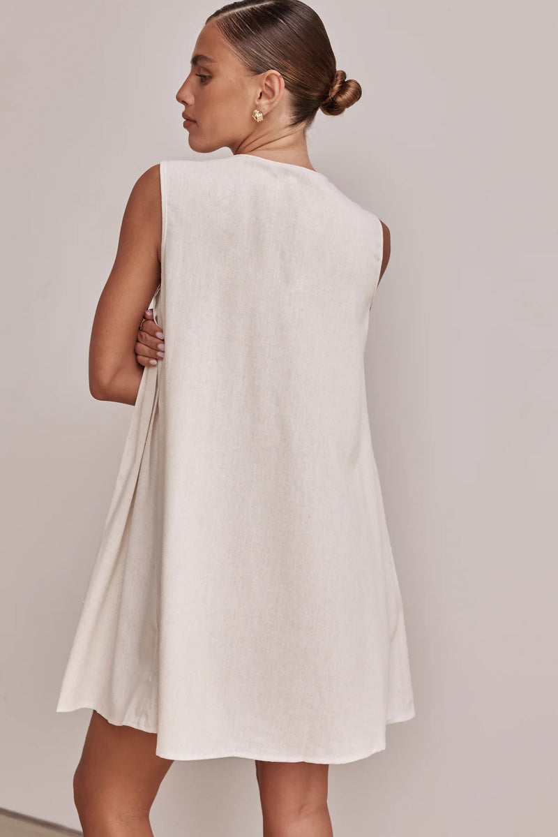 V-neck Tie-strap Sleeveless Mini Dress