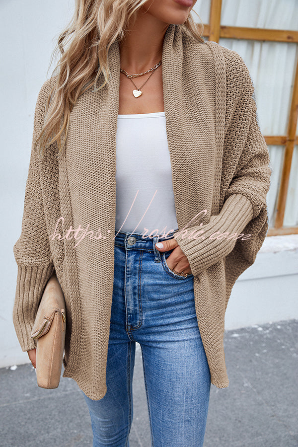 Fidovit Round Neck Dolman Sleeve Cardigan