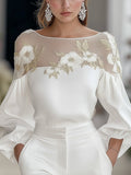 Shipping Stylish Shirt With Mesh Embroidery