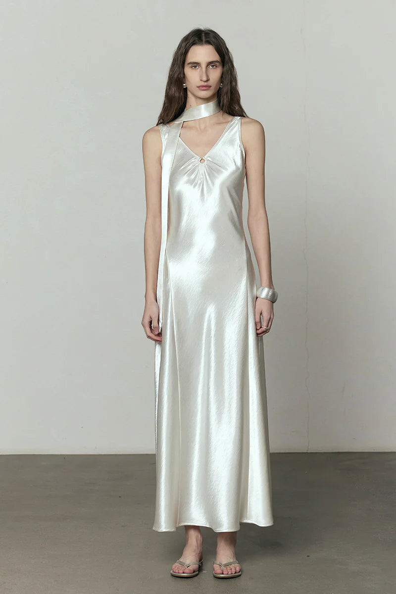 New Temperament V-neck Maxi Dress
