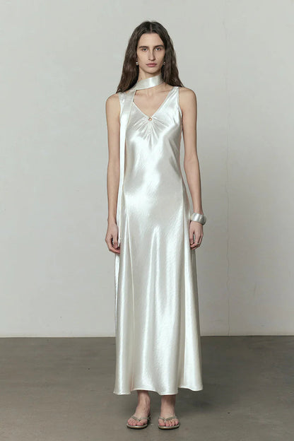 New Temperament V-neck Maxi Dress