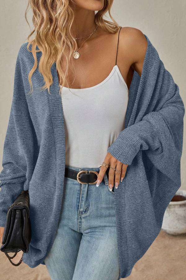 Bat Sleeve Cardigan Loose Knitted Jacket