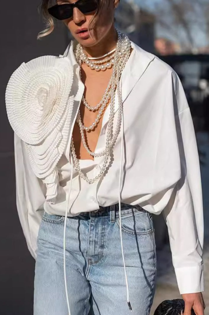 3d Long Sleeve Blouse