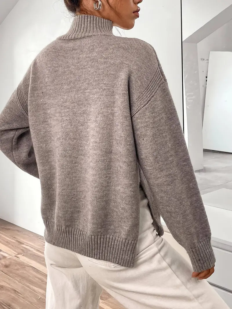 Turtleneck Taupe Sweater