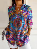 Women's Art Painting Hippie Print Long Sleeve Shirt