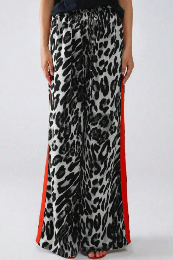 Leopard Print Relaxed Wide Leg Pants