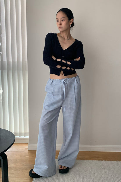 Loose Fit Checkered Pants