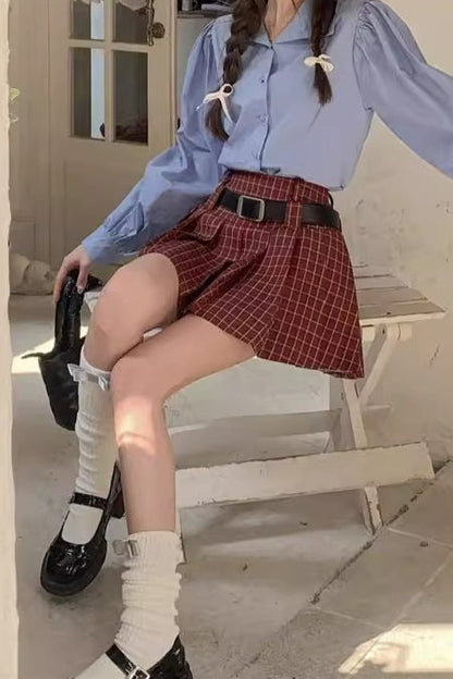 Plaid Pleated Skirt